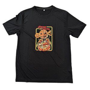 Trick r Treat Halloween Shirt Adult M Black Crew Neck Always Check Your Candy M